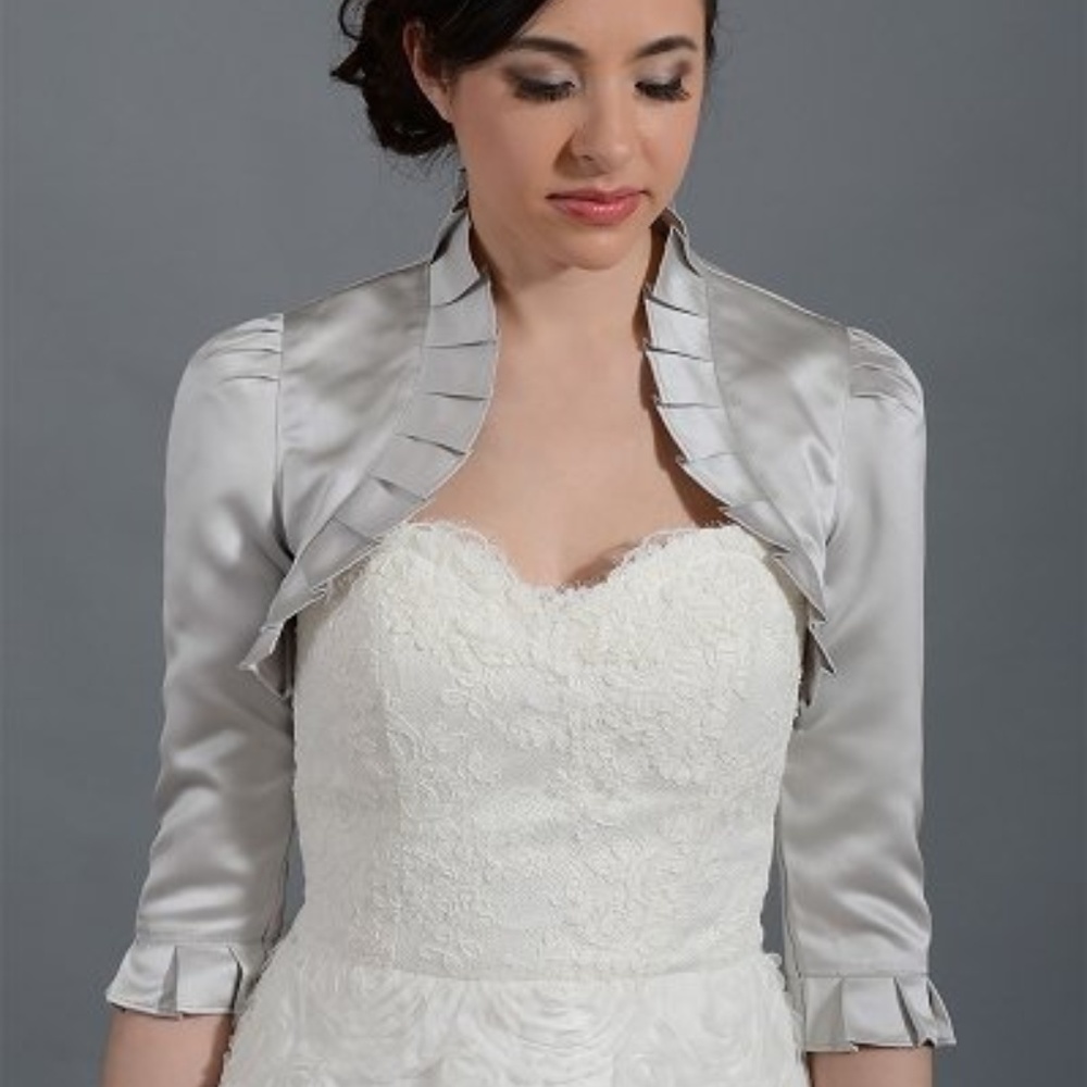 Silver Satin Bolero Jacket